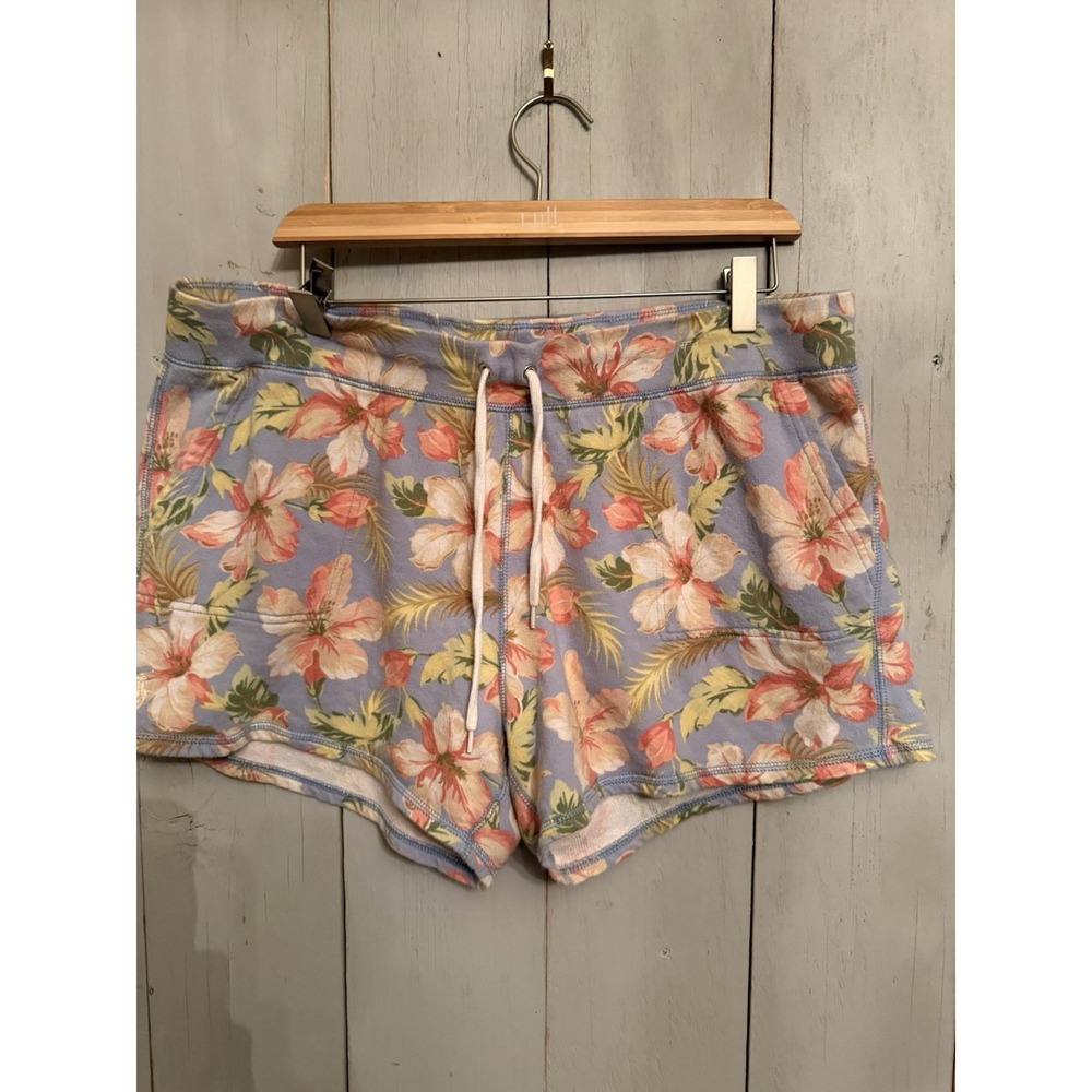 Polo Ralph Lauren Fleece Shorts Blue Pink Floral Pockets Drawstring S-XL